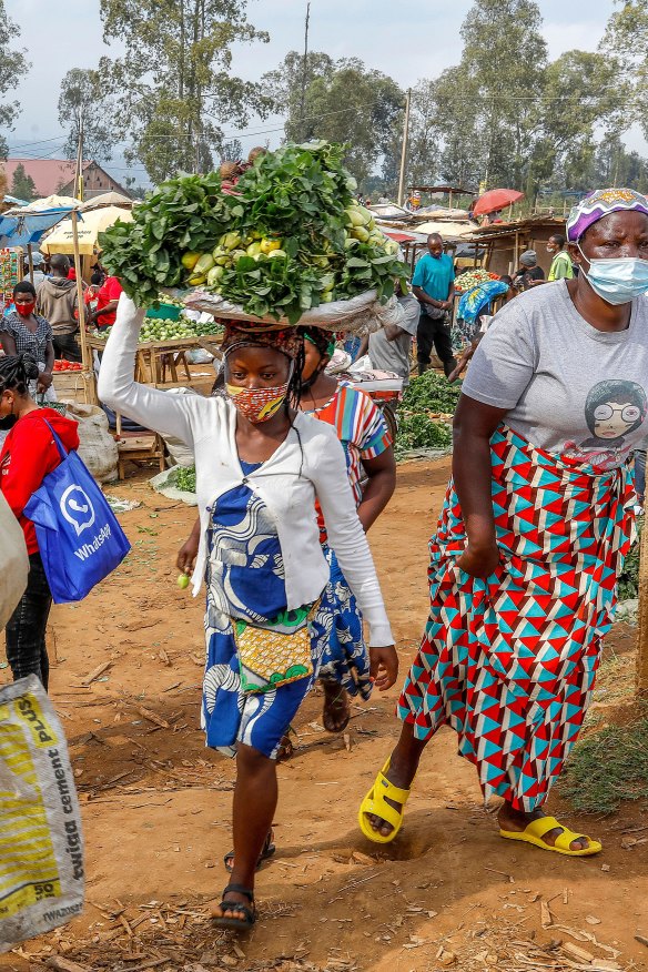 A weekly market in Nyamata. The south-eastern town is the site of a memorial to the 1994 genocide.