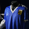 The Argentina football shirt worn by Diego Maradona in the 1986 Mexico World Cup.