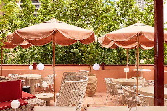 The third-storey rooftop terrace on Bourke Street.