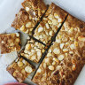 Brown butter macadamia and white chocolate blondies.