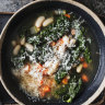 Julia Busuttil Nishimura’s white bean, cavalo nero and parmesan soup.