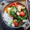 Red curry barramundi.