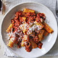 Danielle Alvarez’s rigatoni with sausage, red wine and tomato ragu.