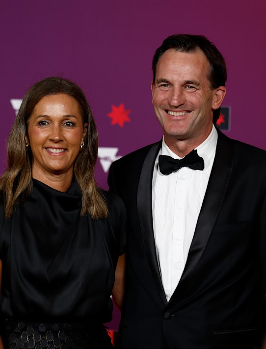Andrew Dillon, Chief Executive Officer of the AFL with his wife Amanda.