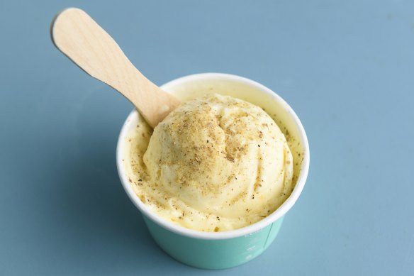 Pineapple chaat ice-cream.