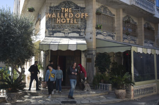 Banksy's Walled Off Hotel in the West Bank city of Bethlehem.
