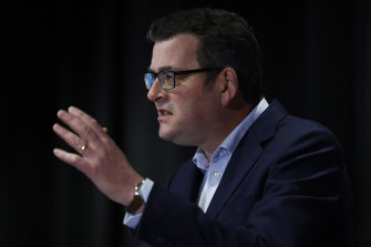 Premier Daniel Andrews announces the extended lockdowns on Wednesday.