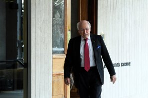 Former prime minister John Howard leaves the Australian Club after it held a vote to determine if women can become members. 