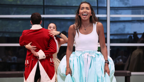 Chloé Zuel during rehearsals for the Australian production of Hamilton. 