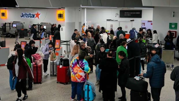 Melbourne Airport passengers affected by the global outage.