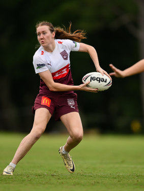 Tamika Upton training with the Queensland Origin team.