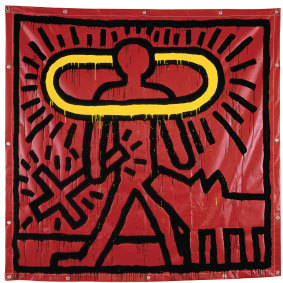 Keith Haring, Untitled, 1982; vinyl paint and vinyl ink on vinyl tarpaulin. 