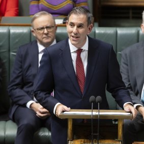 Chalmers during the budget address.