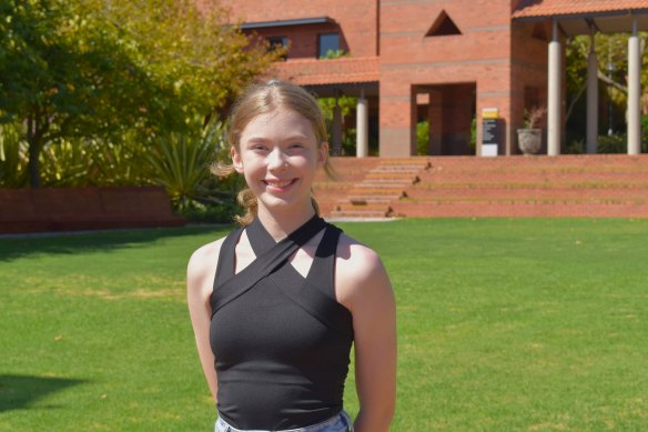 Maisy Grierson, 13, is a student studying psychology at Curtin University.
