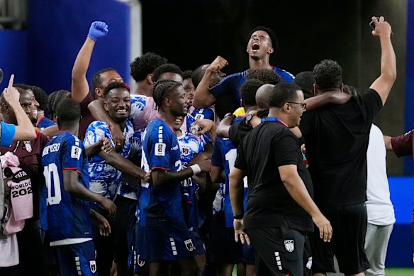 Cabo Verde celebra el empate 0-0 contra Arabia Saudita.