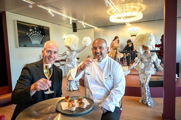 Inside the lower ground floor of the Crown marquee last year with DJ Grant Smillie and chef Guillaume Brahimi, this year it will house paying punters. 