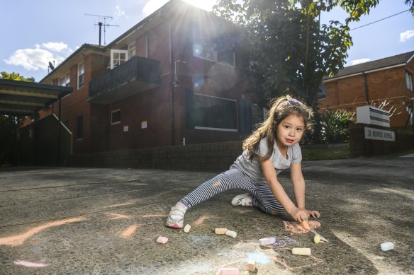 Michelle Allebi let her daughter Jessica play with chalk in the front driveway, which upset a neighbour.