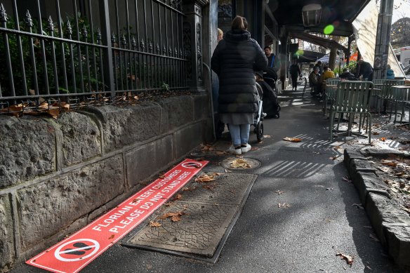 Yarra City Council installed the decal outside the Rathdowne Street cafe on Friday.