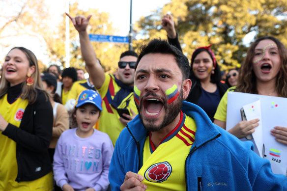 Colombian fans have come out in force for the World Cup.