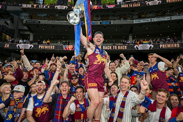 The Lions played in four finals in each of their two premiership years on their way to winning the flag. 