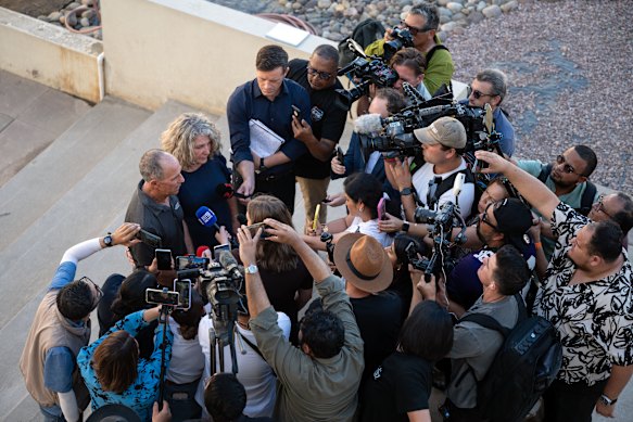 The Robinsons speak to the media after the verdict.