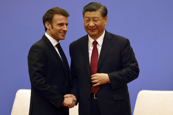 China’s Xi Jinping (right) met French president Emmanuel Macron in April.