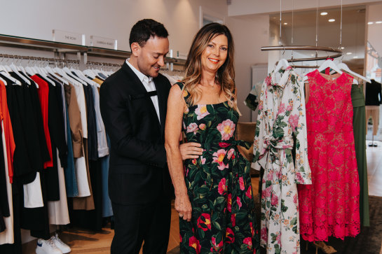 Belinda International’s Joshua Penn 
(with store manager Jacqueline DiMicco, in Oscar de la Renta): “I don’t want [Belinda] to be known as somewhere you just go for one specific dress.”
