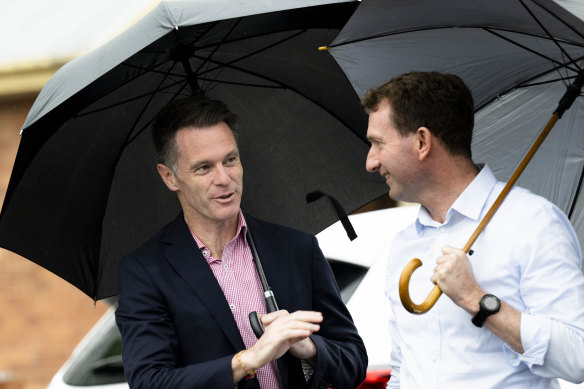 NSW Labor leader Chris Minns on the campaign trail in Yass on Thursday.