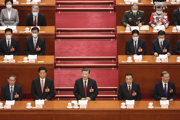 Chinese President Xi Jinping at the National People’s Congress on Sunday. 