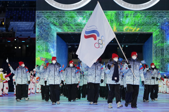 Russian athletes have been competing at the Olympics as the “Russian Olympic Committee”.
