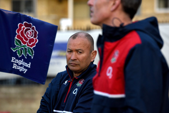 Former Randwick player and now England coach Eddie Jones back on his home ground of Randwick Oval during England training.