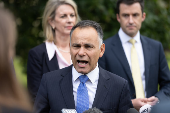 John Pesutto speaking to the media after winning the Liberal leadership.