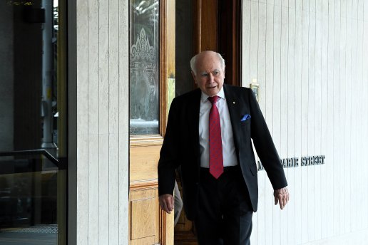 Former prime minister John Howard leaves the Australian Club after it held a vote to determine if women can become members. 