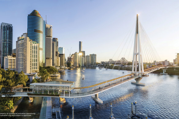 The design of Brisbane City Council’s proposed Kangaroo Point green bridge.