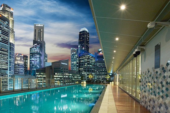 The rooftop pool.