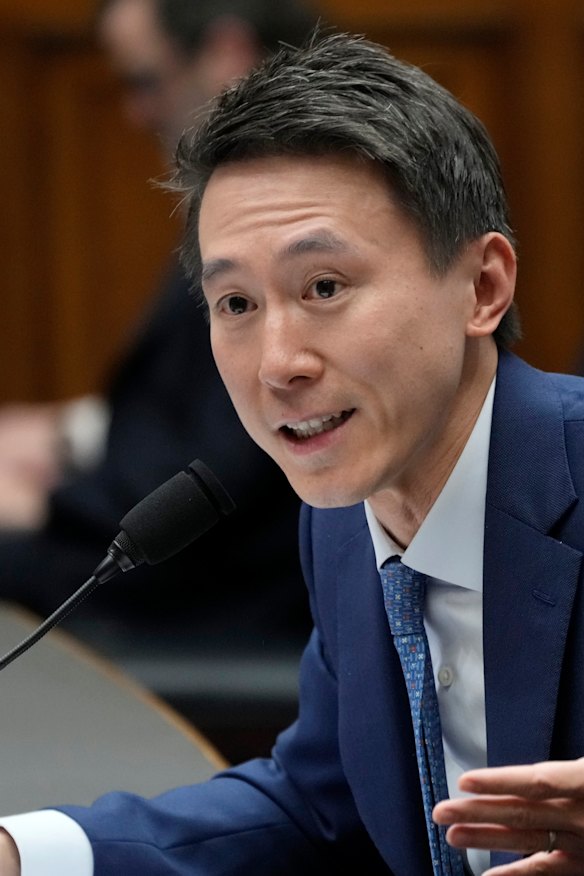 TikTok chief executive Shou Zi Chew appears before Congress in March.