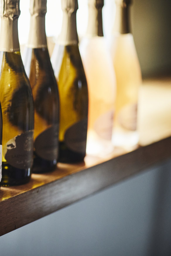 Champagne bottles from French owner-growers, shown at the Carlton Wine Room in Melbourne. Despite their high quality, artisanal production is falling.