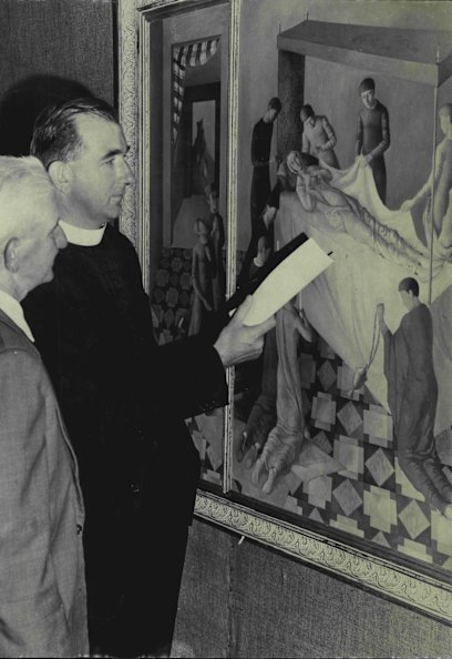 John Burnheim in his role as a judge of the Blake Prize for religious art.