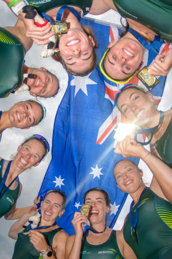 The Australian women’s eight in Poznan in June.