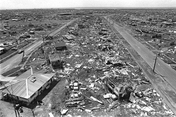 The aftermath of Cyclone Tracy: it was so bad the name has been "retired" by meteorologists.