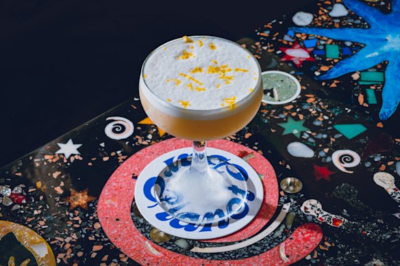 Bar Planet Velo cocktail is made with A.P Bakery baguette and buttered cognac. 