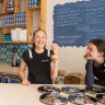 Co-founder Asha Lourie (left) at Luna Blu.