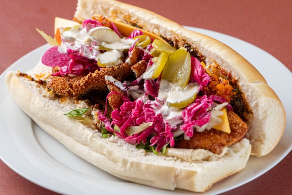 The garlic and paprika schnitzel with Moroccan-spiced carrots.