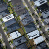 Solar panels on rooftops in western Sydney.