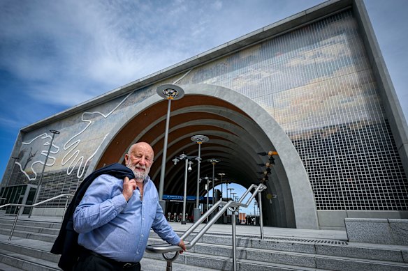 Ray Kinnear at Arden station. His 1997 vision for the Metro Tunnel has finally become  reality.
