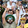 Cricketing fans at the second Test match at the Gabba. 