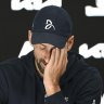 Novak Djokovic after his retirement from this year’s Australian Open.
