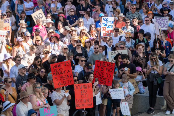 Thousands rallied in Perth on Sunday.