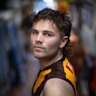 The wizard of Waverley: Nick Watson, pictured in the players’ race at Waverley on Monday, says the Hawks want to do fallen teammate Luke Breust proud on Friday night.