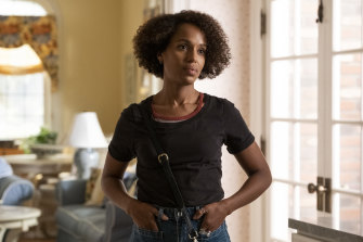 Kerry Washington plays Mia, whose experience and perspective as an African-American woman is central in the show. 